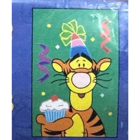 Disney NCE 1998 Winnie The Pooh Tigger Birthday cupcake Birthday Yard Flag NEW - Picture 1 of 5